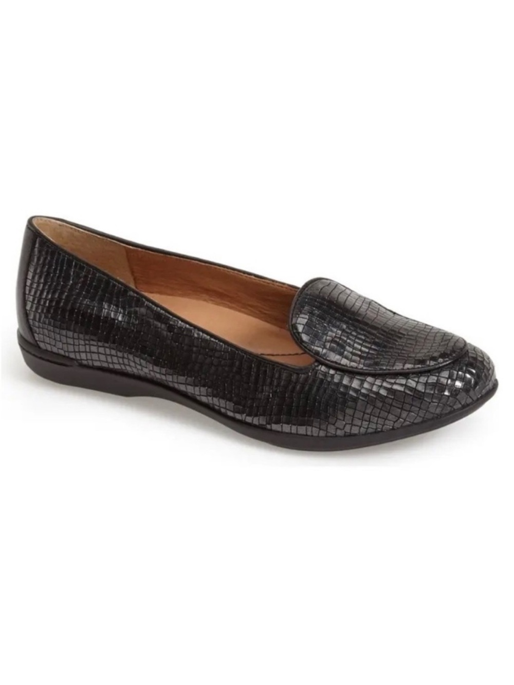 Dansko Womens Nastacia Loafers Size 37 (7) Comfort Croc Embossed Textured Black